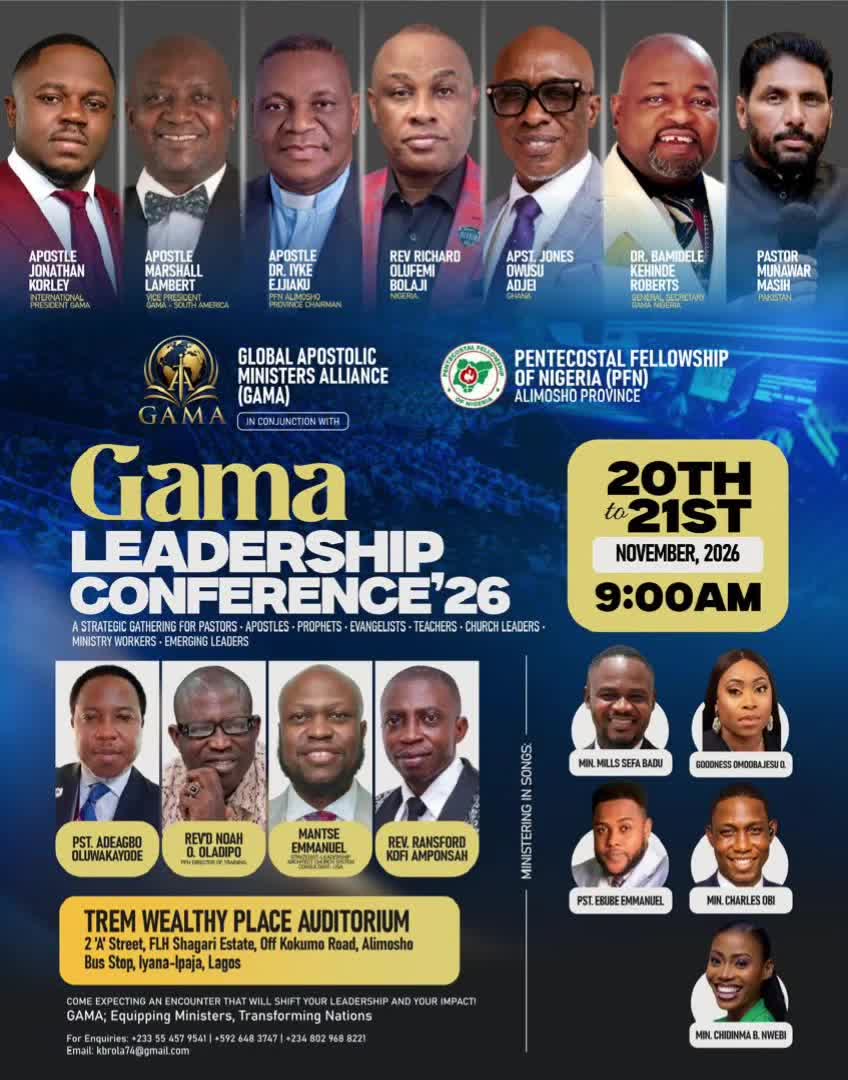 Flyer for the GAMA Leadership Conference 2026, Lagos, Nigeria, November 20 and 21