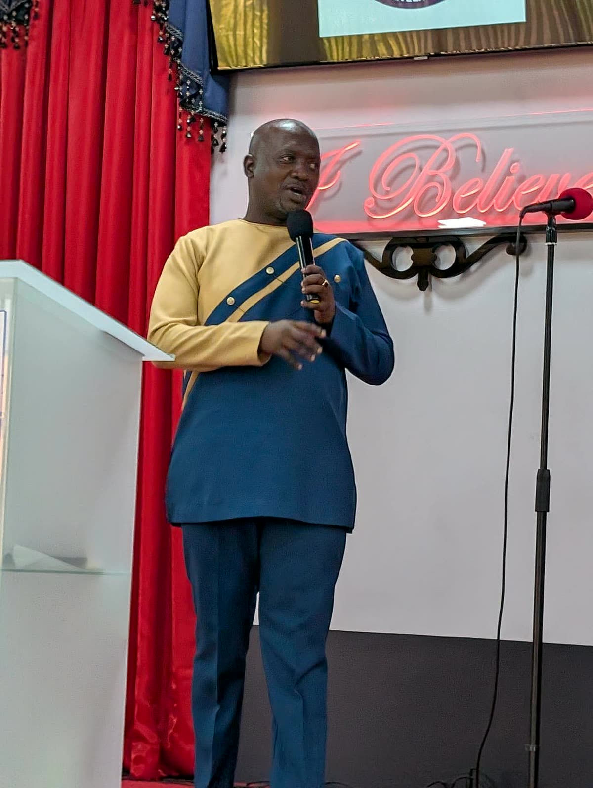 Apostle Lambert preaching in Trinidad