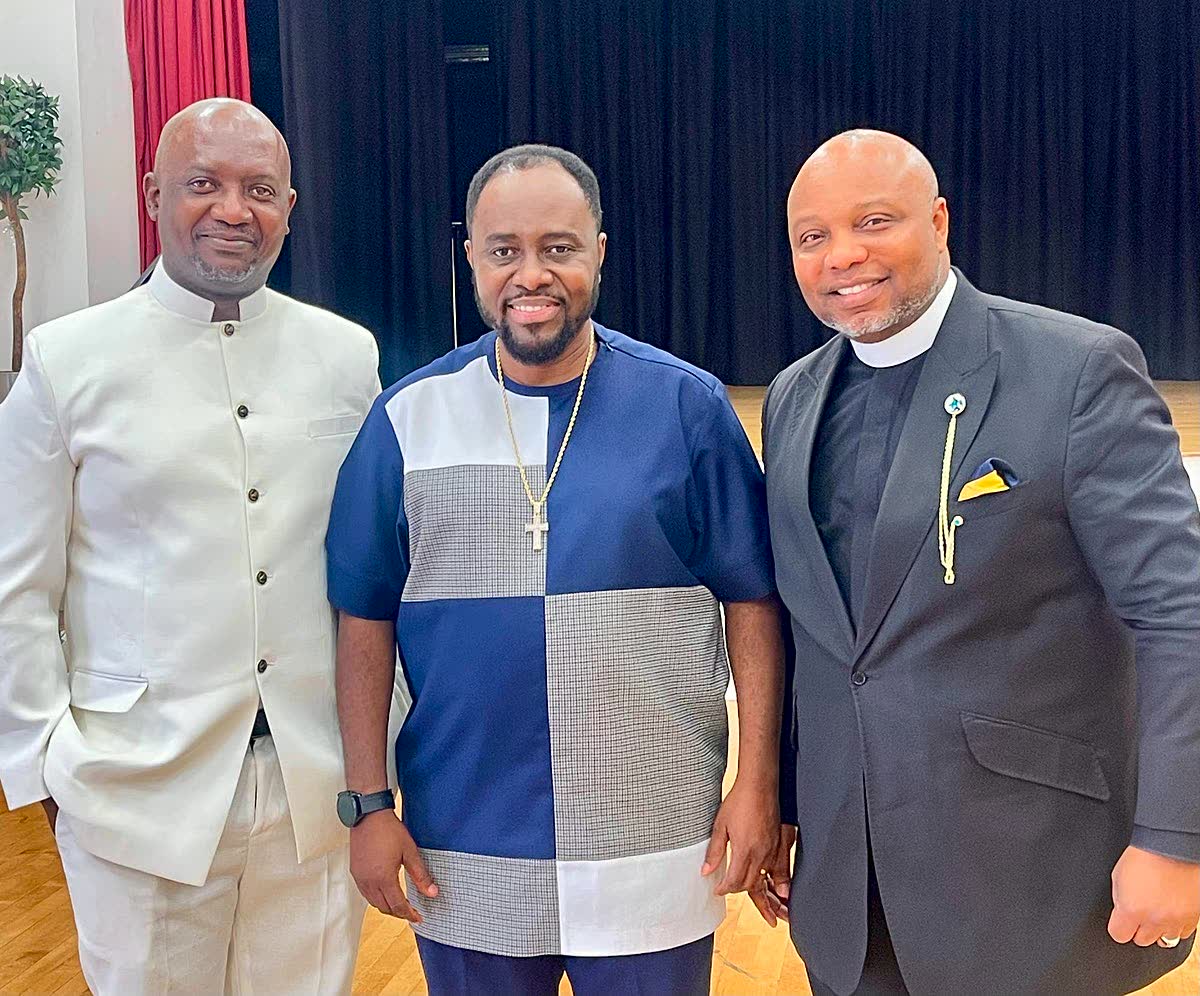 Apostle Lambert with fellow ministers in Hounslow
